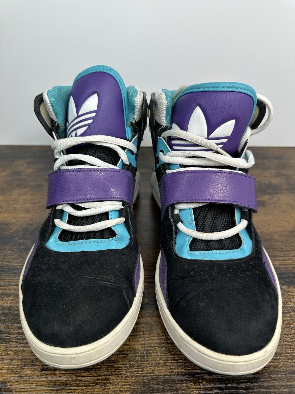 Adidas Women’s Sneakers Shoes Hi-Top Size 7.5 G48492 Black/Purple/Teal