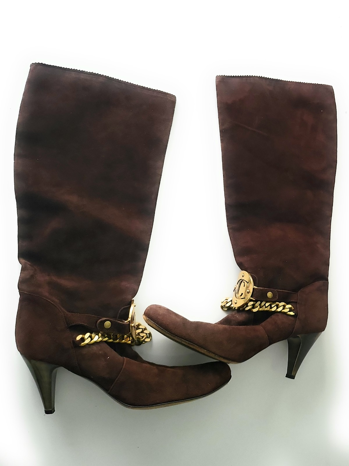 Just Cavalli Brown Suede Knee High Boot. Size 41 Women’s