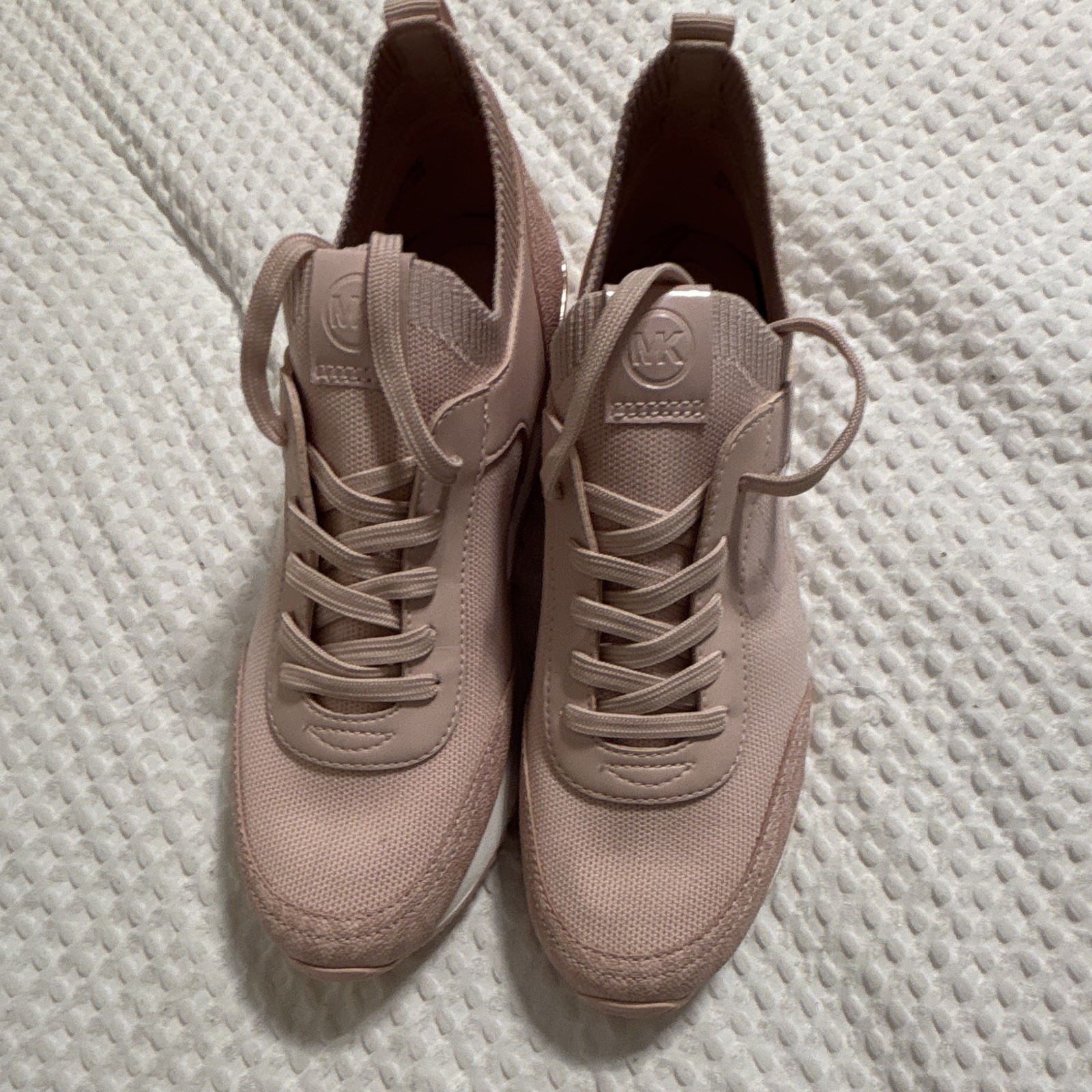 Michael Kors Women’s Pink Mesh Low Top Lace-Up Logo Athletic Sneakers