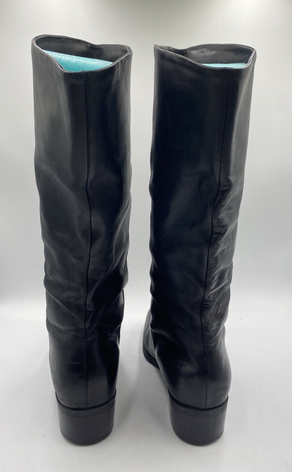 Suzy Womens Size 8 1/2 M Black Leather 13” Shaft Knee High Fashion Boots