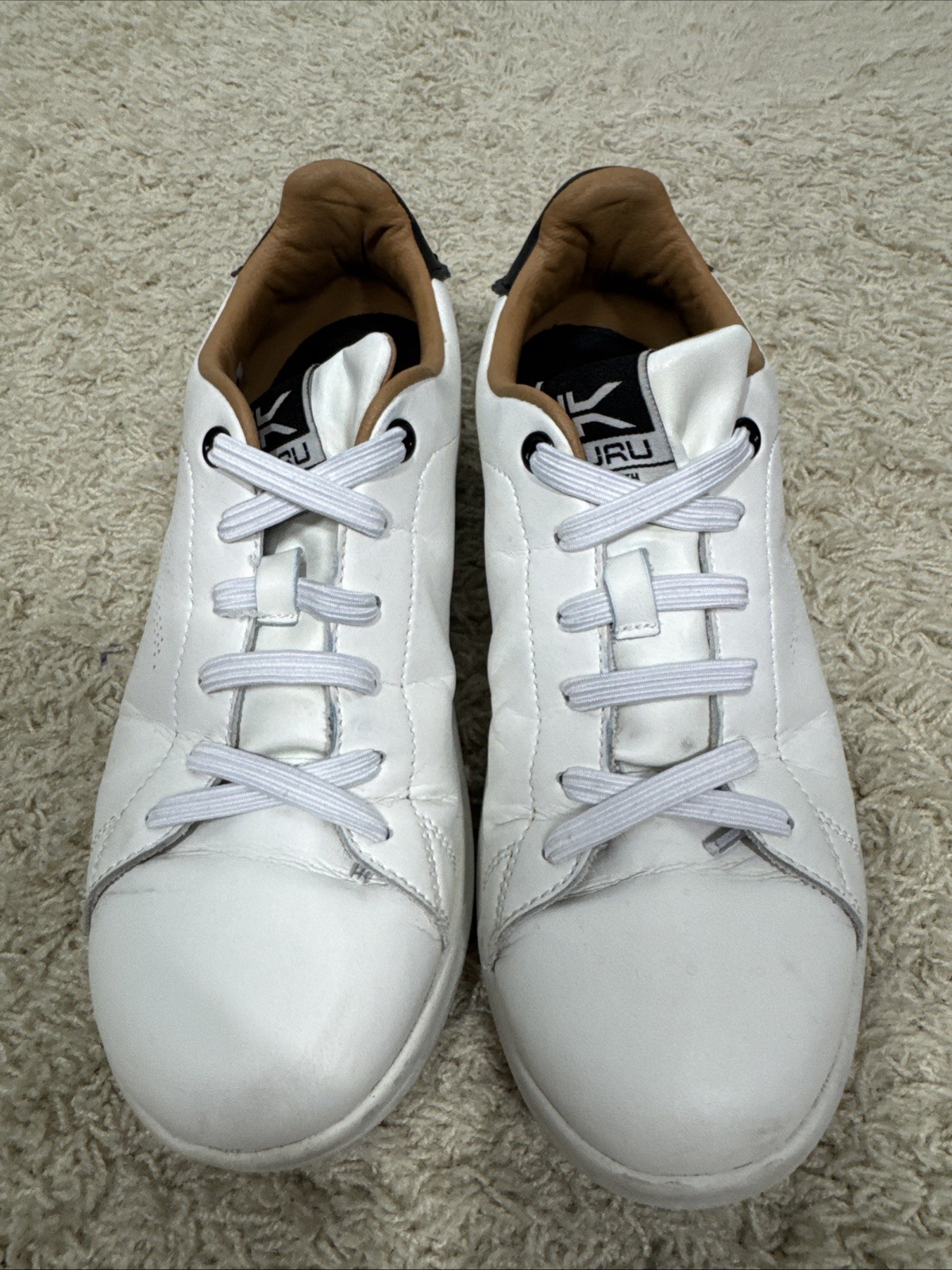 Kuru Women’s White Leather Lace Up Cloud Sneakers Shoes Size 7.5 M Comfort Walk
