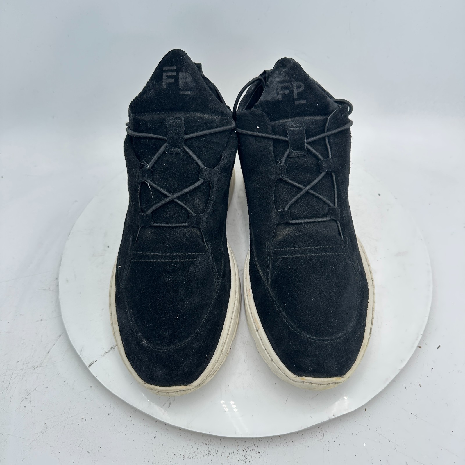 Filling Pieces Women Size EU 38 US 8 Black Suede White Sole Low Top Shoes