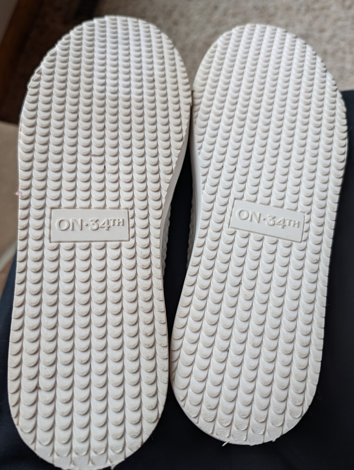 ON 34th Lusille White Woven Lace Up Low Top Sneakers Athletic Shoes Women