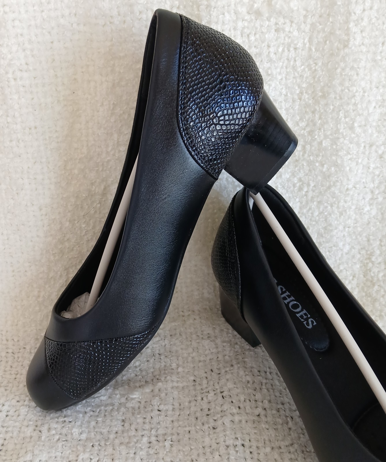 Women’s Orthopedic Low Heel Slip On Dress Shoes Arch Support Comfort Black Sz 7
