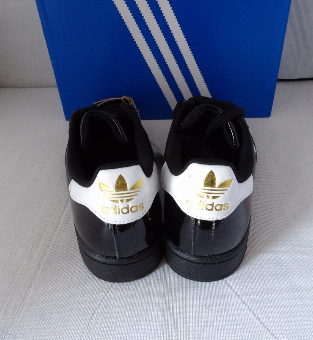 NWOB Authentic ADIDAS SUPERSTAR II Black, White Patent Leather Women’s Size 9 M