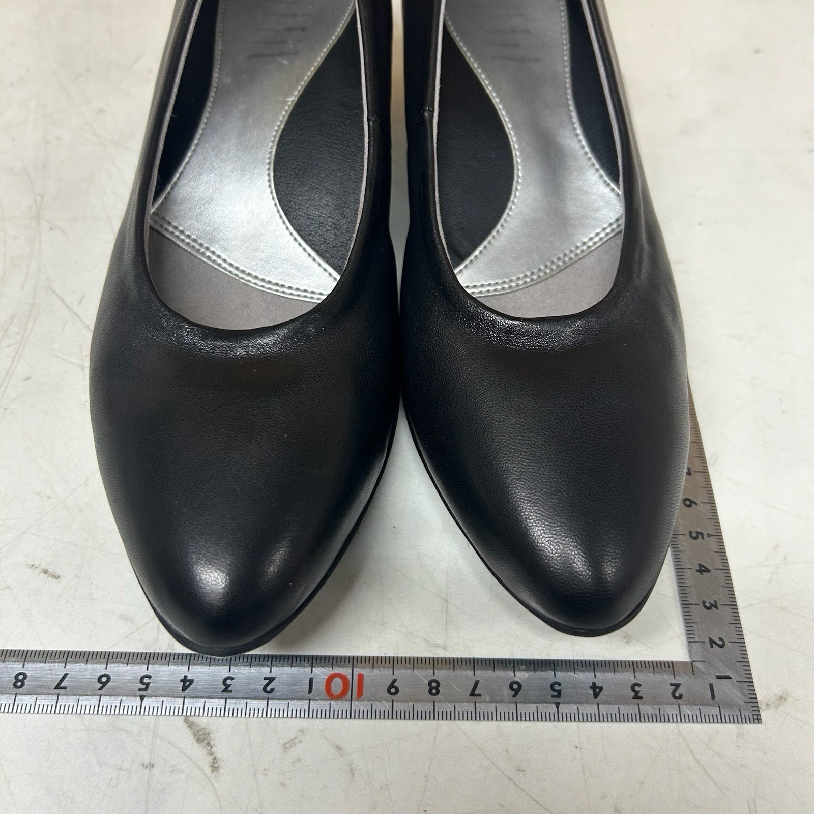 fitfit Women’s Low Heel Black Pumps Size 24.0cm With Box Shoehorn Used
