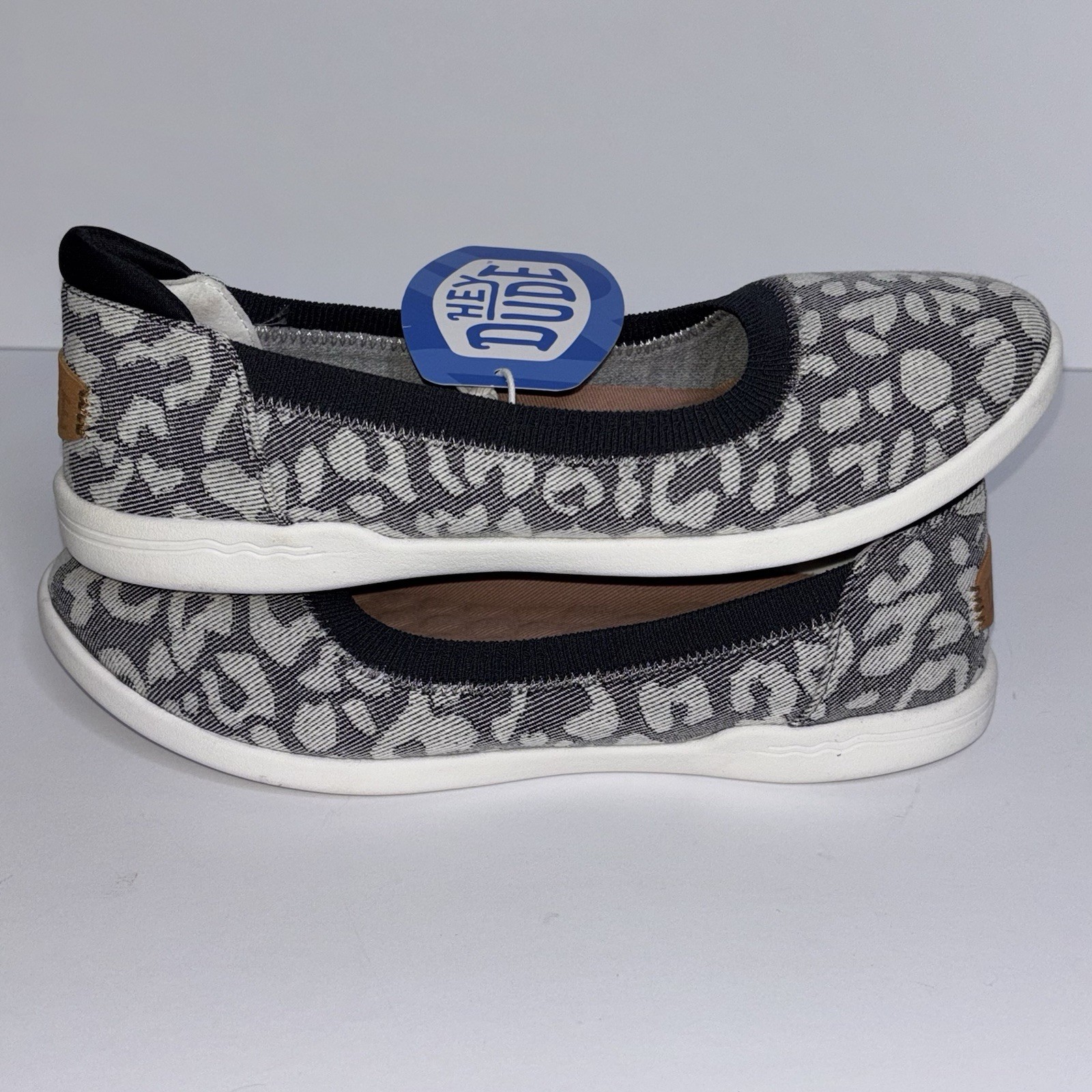 Hey Dude Savannah Classic Slip On Leopard Ballet Flats Animal Print Size 7