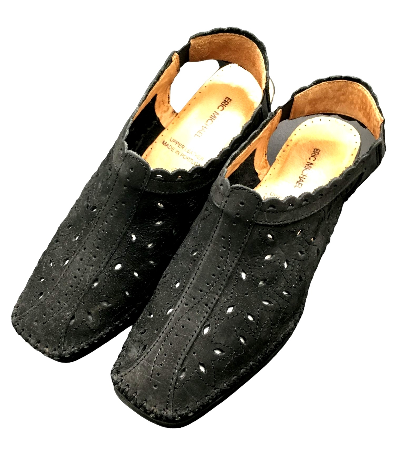 Eric Michaels Women’s Suede Leather Shoes Size 40 / 7M Black «MISTY»