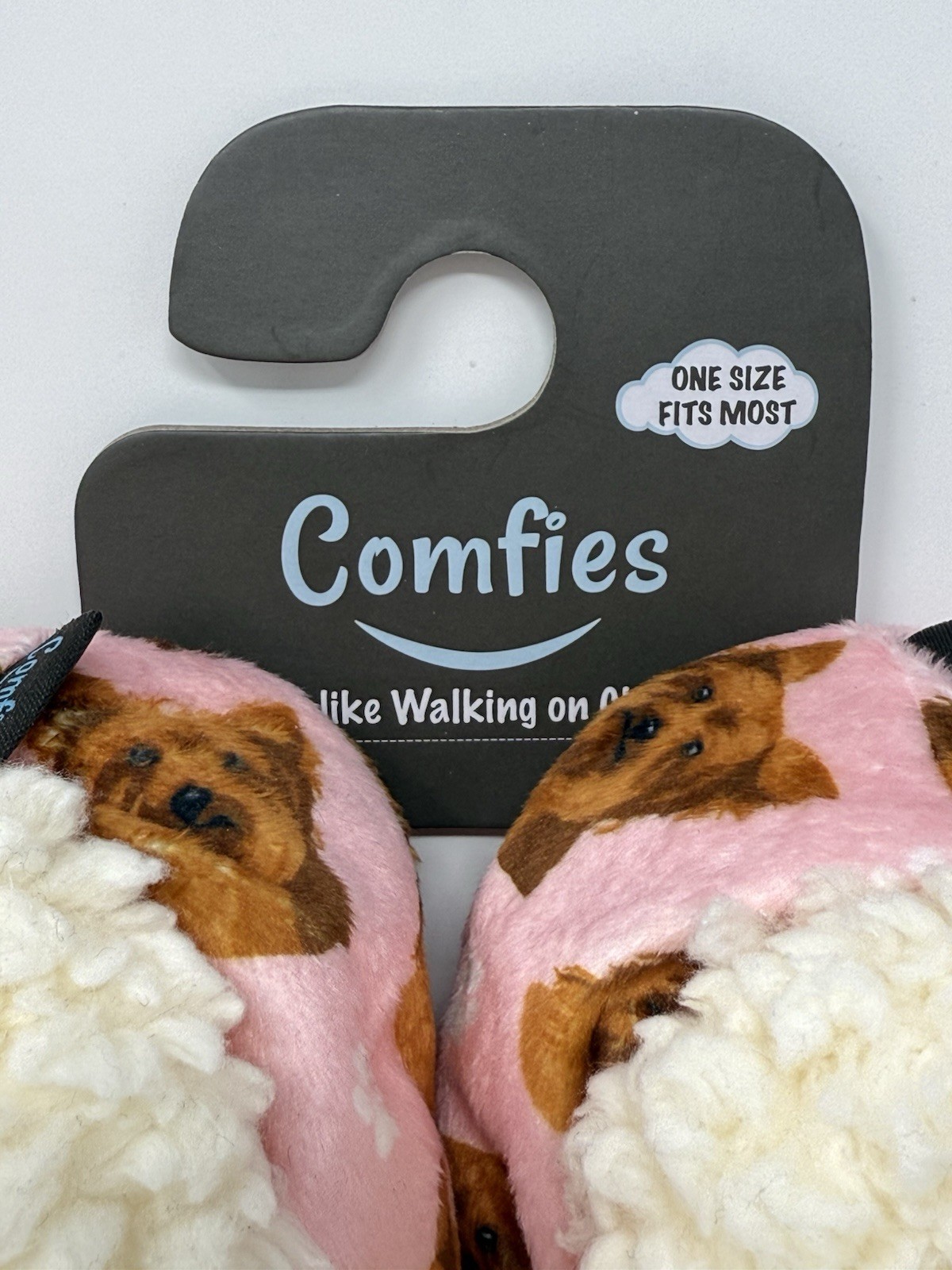 Comfies Womens Yorkie Dog Slippers Sherpa Lined Booties Brand New With Tags!