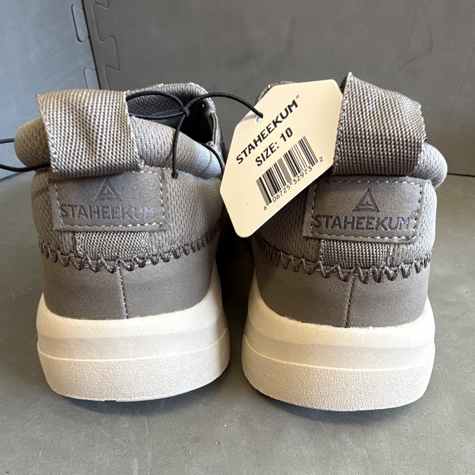 Staheekum Women Gray Quilted Slip-On Pull Tab Low Top. Size 10. Free Ship