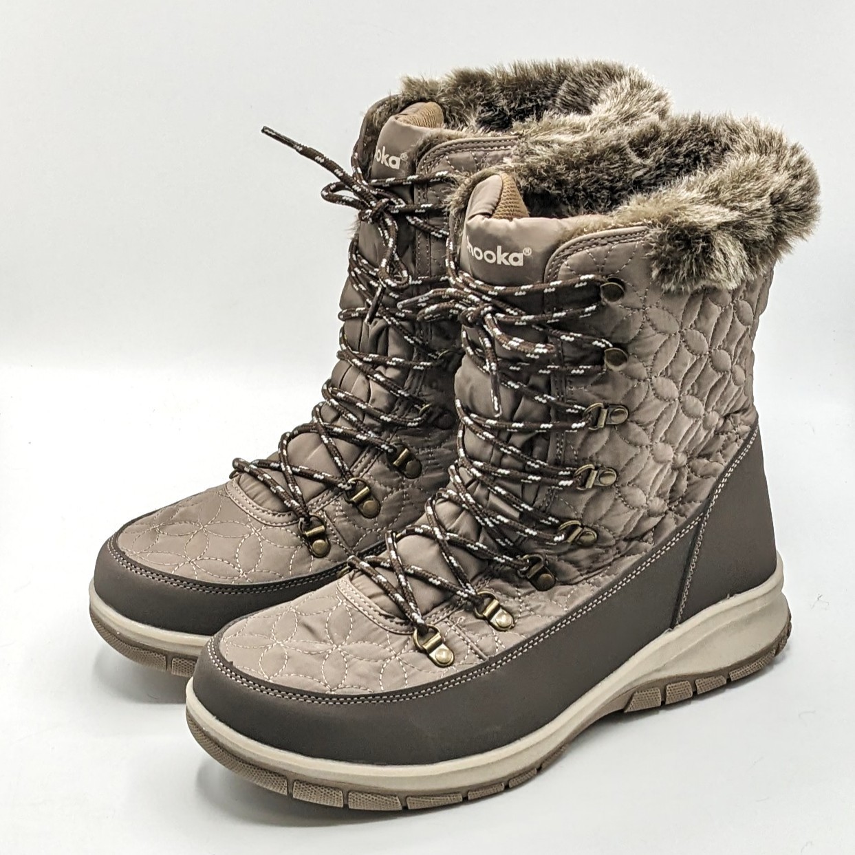 Chooka “Belltown Mid Faux Fur” Women’s Cold Weather (Rated -20*) Taupe Boot NEW
