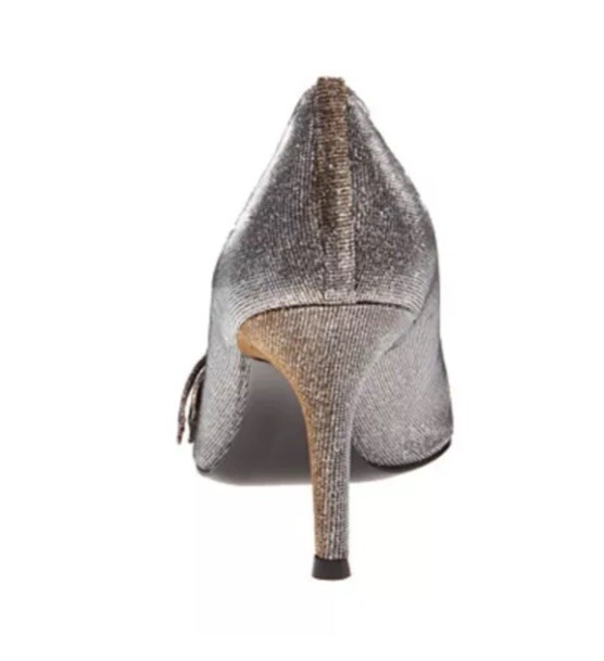Stuart Weitzman Poco Pyrite Bowover Open Toe Evening Heel Pump Sz 10.5 NEW