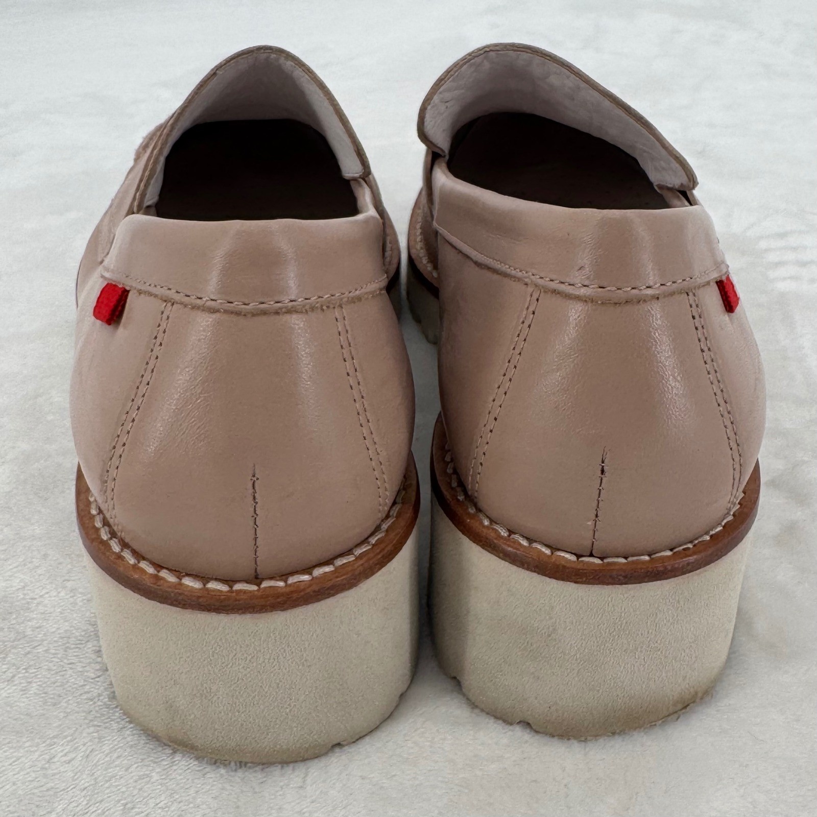 Marc Joseph New York Morrison Ave Leather Penny Loafers Nude Womens Size 9.5