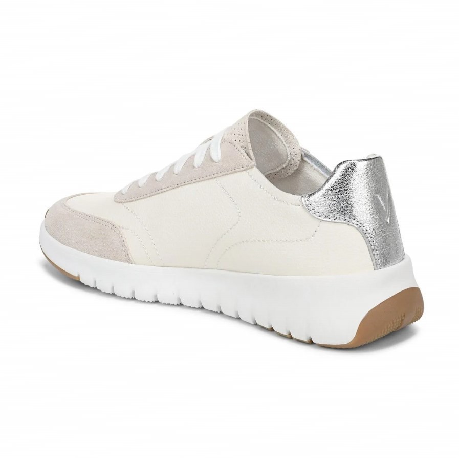 VIONIC Women Uptown Sneaker, Ivory Leather (NEW)