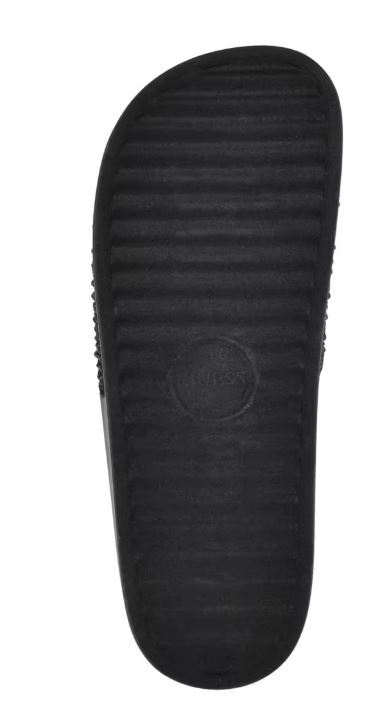 NEW WOMENS GUESS BLACK RHINESTONE SLIDE SILLIA FLIP FLOPS WEDGE 5,6,7,8,9,10