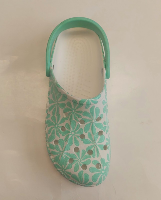 Crocs Baya Seasonal Printed Clogs Womens Size 12 Mens 10 Green White Sandals New