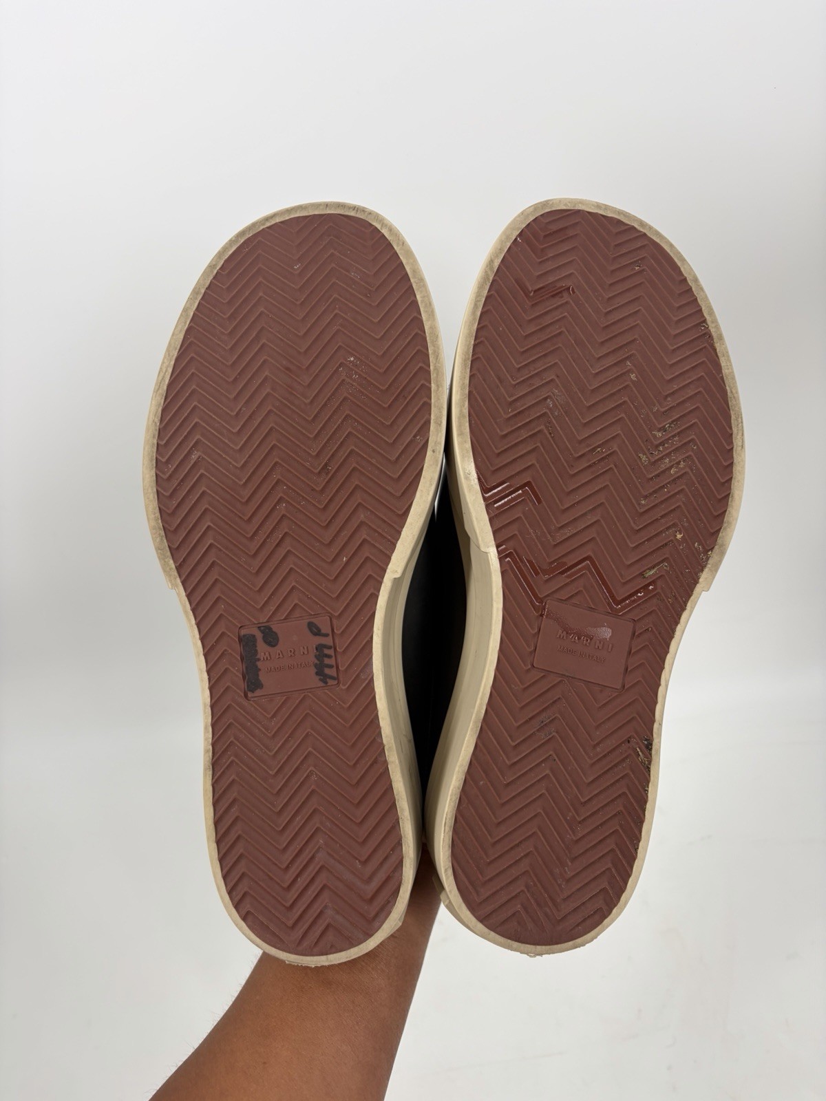 MARNI Black Leather Pablo Sabot Slip-On Platform Mules Chunky Size EU 38 US 8