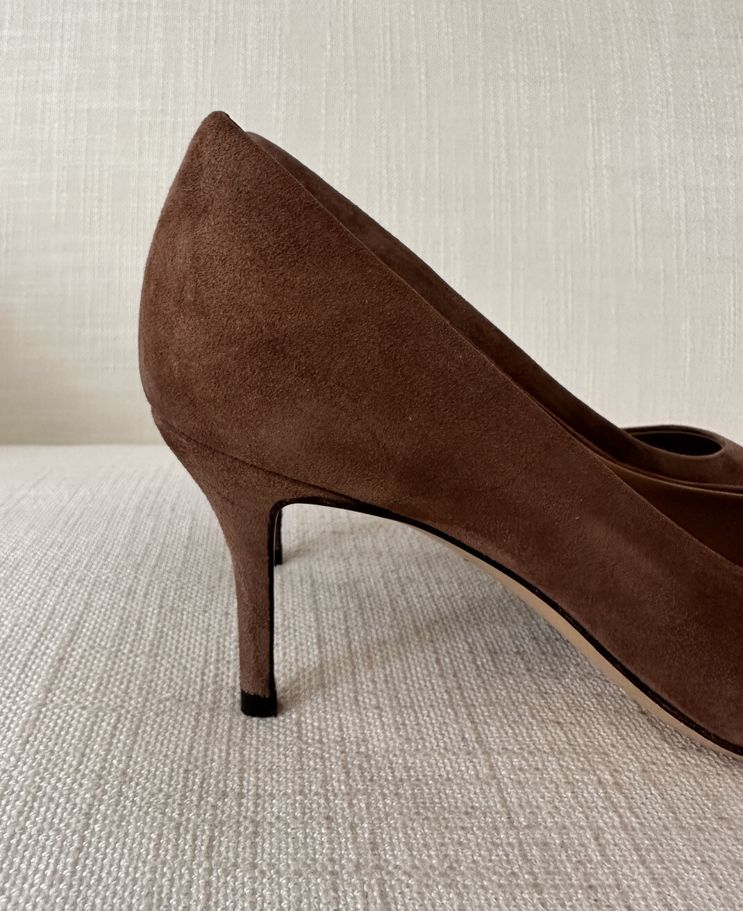 Salvatore Ferragamo Susi Deep Taupe Suede Heels Size EUR 36 (5.5C) NEW WITH BOX