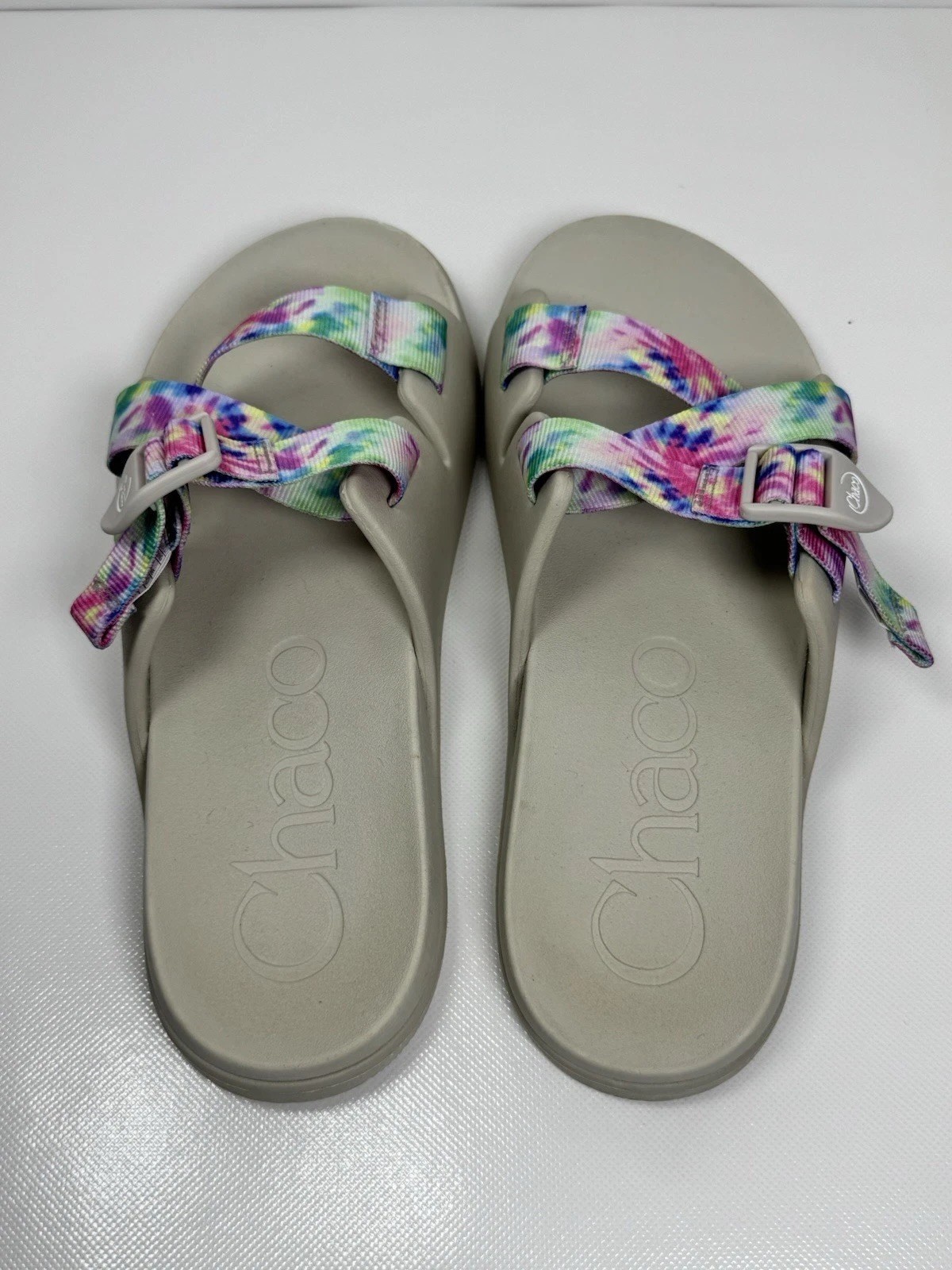 Chaco Women 9 Chillos Adjustable Slide Sandal Light Tie Dye Outdoor Beach Pool