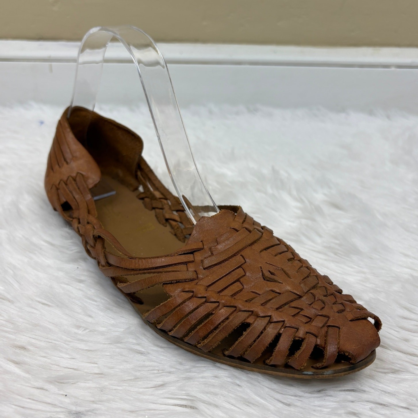 Footniks Made In Brazil Vintage Huarache Leather Sandals Size 10 GUC