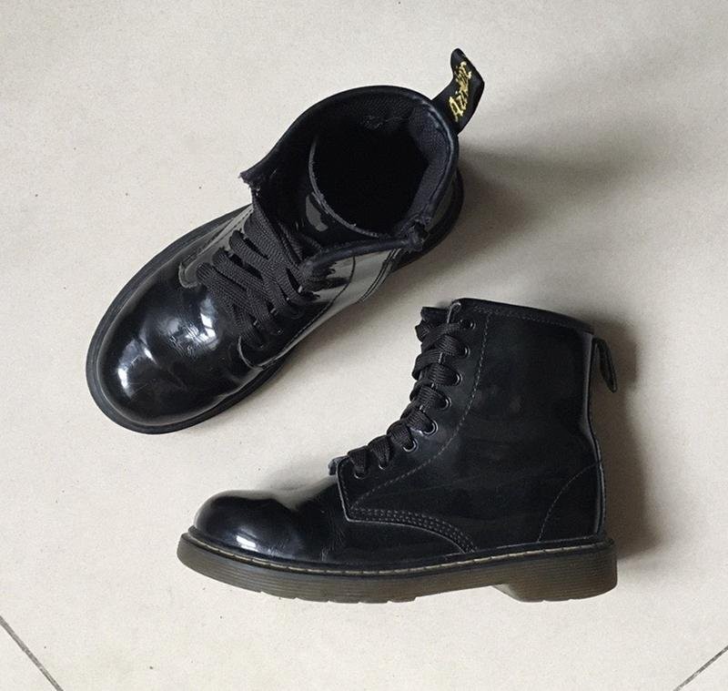 Women Dr Martens boots black leather 35 #3KZ8