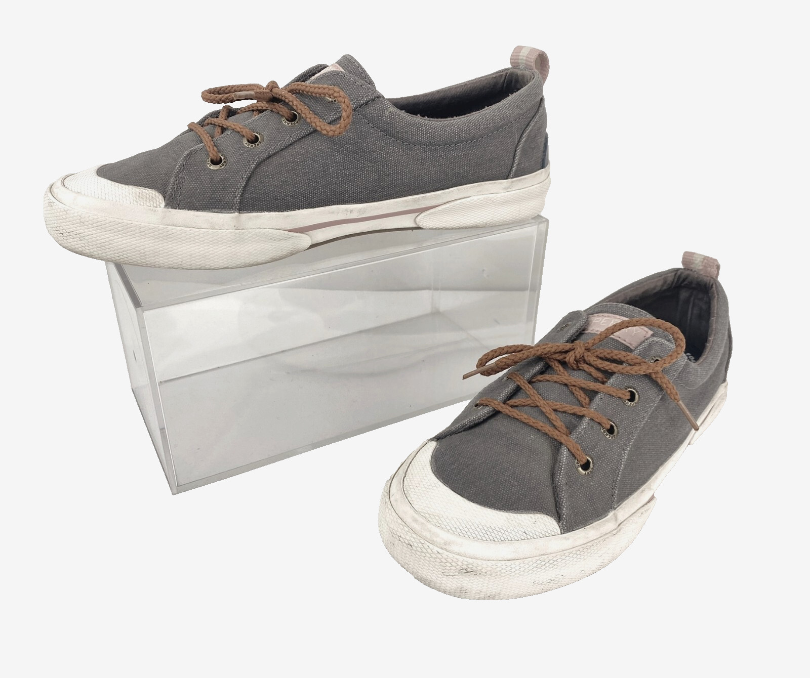 Sperry Top Sider Boat Shoes Women’s 6.5 Gray Flats Pier Wave Slip-On 37 Sneakers