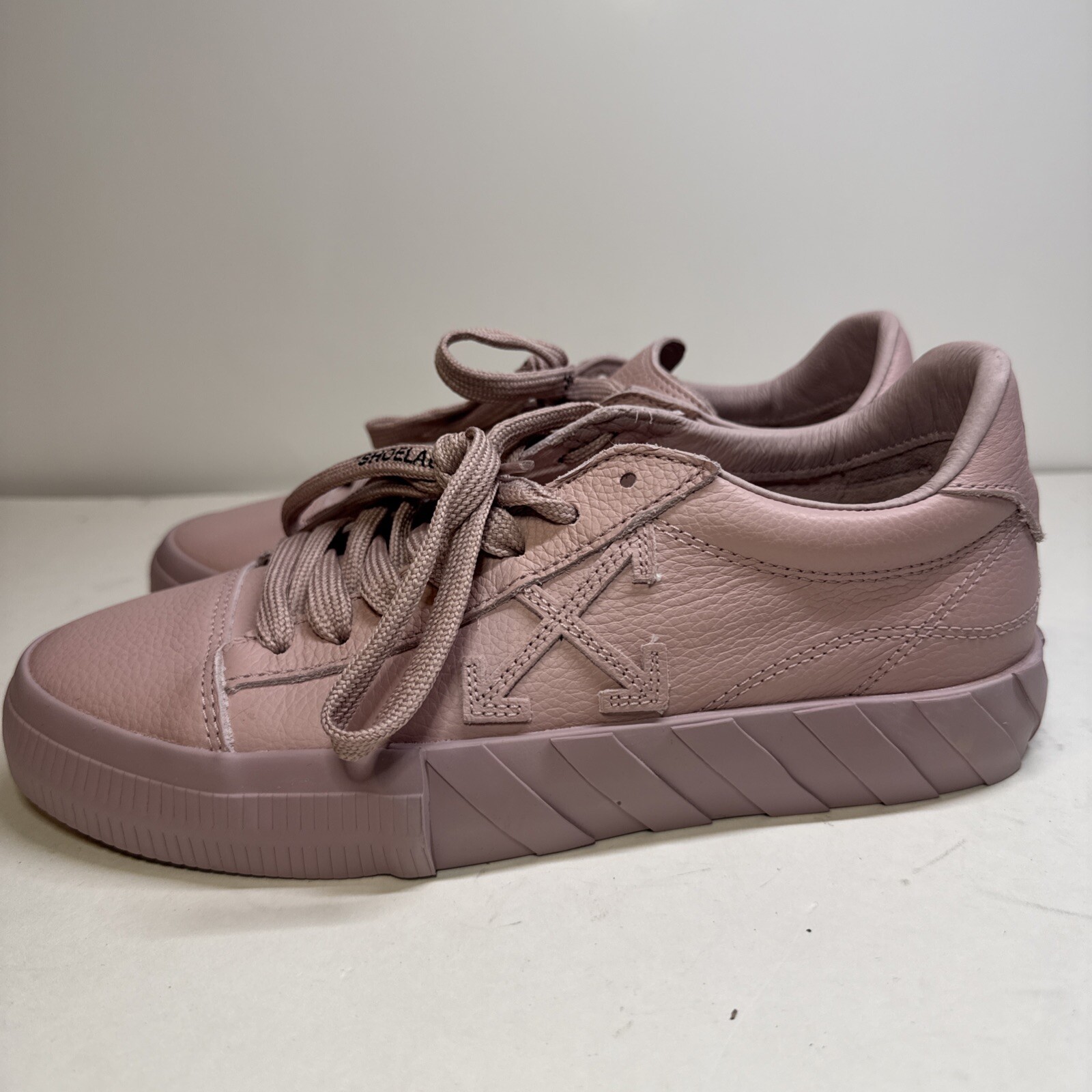 Off-White Vulcanized High Pink Leather Sneakers EU Size 40 US 9.5