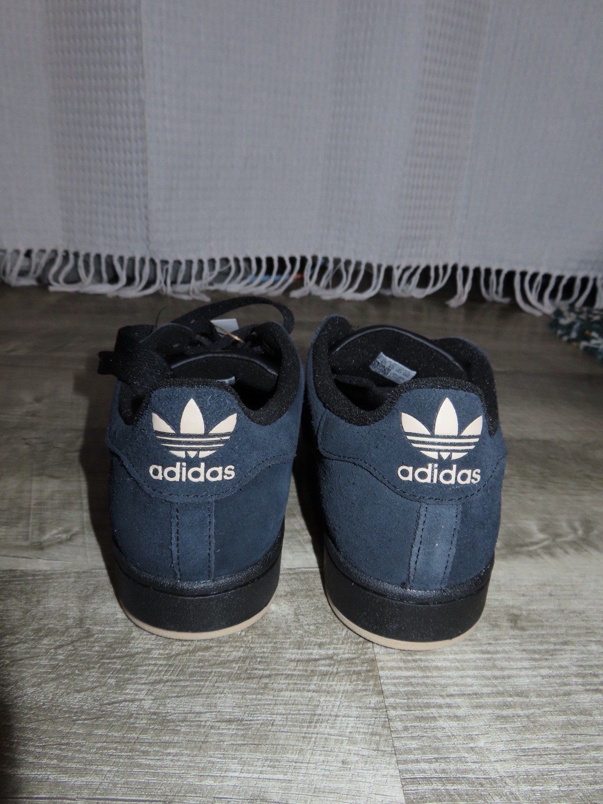 Night Indigo Core Black Suede Adidas Superstar II size 7 kids/8.5 women’s