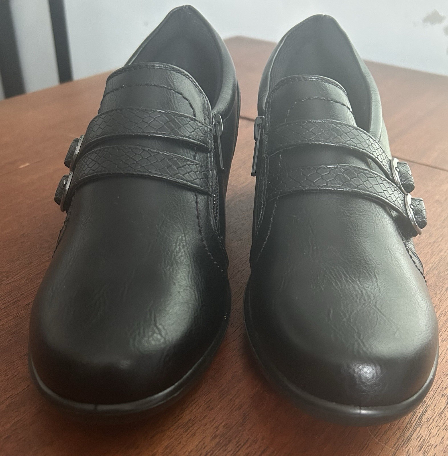 Casy Street Comfort Wave Black Mary Jane Heels Women’s Size 9M New NWOB