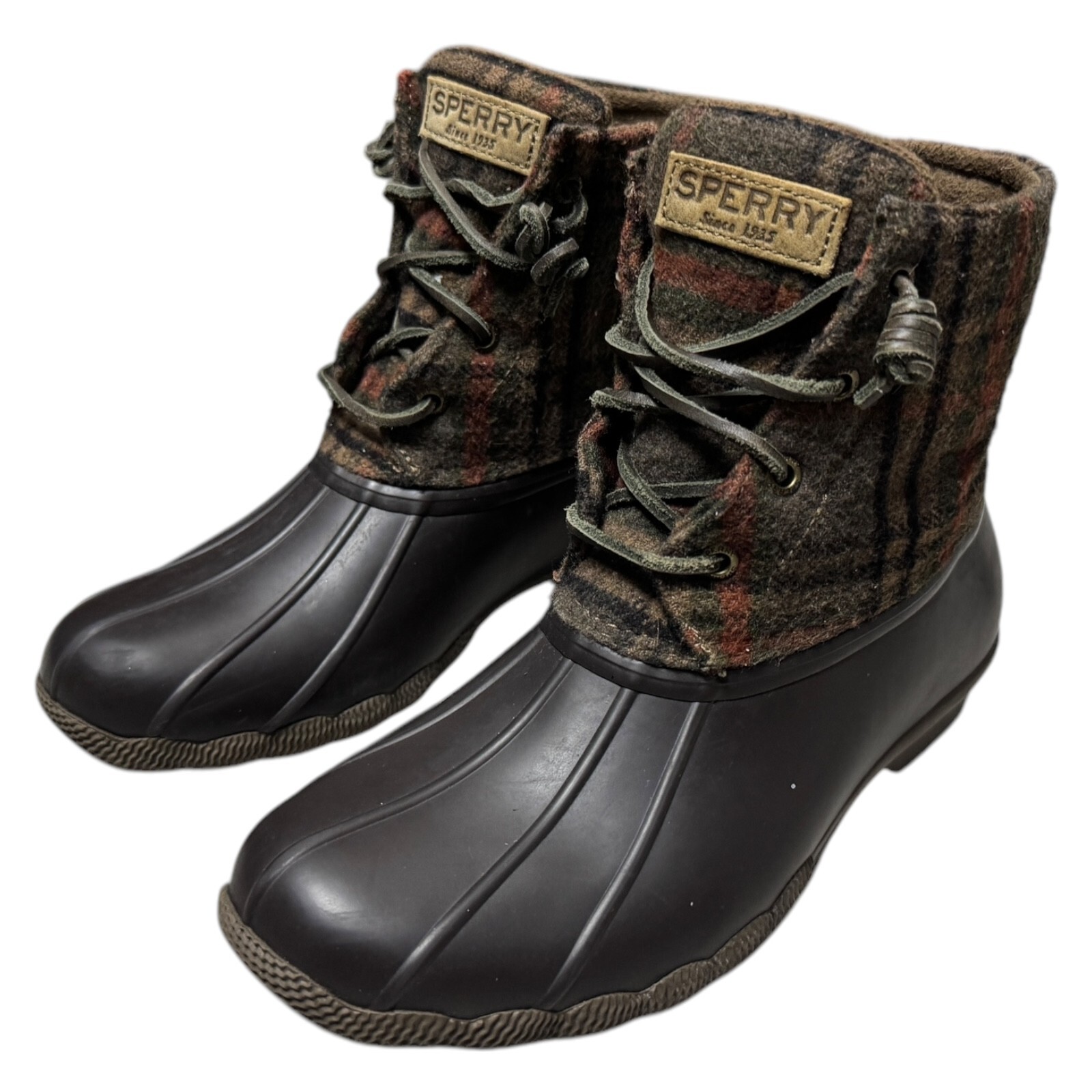 SPERRY Rain Boots Designer Winter Fall Spring Ankle Bootie Waterproof Womens 6.5