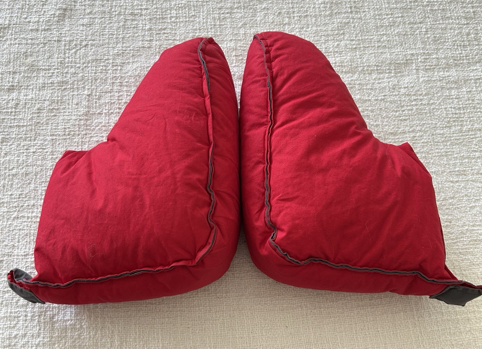 Restoration Hardware Duck Down Feathers Foot Duvet Slippers Red Size M/L