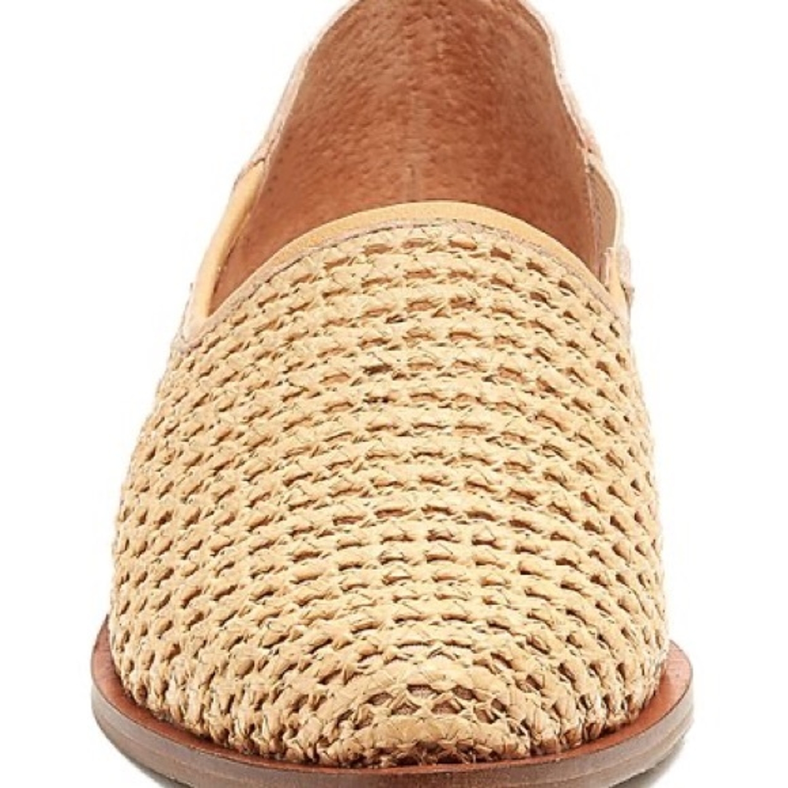 Anthropologie Kelsi Dagger Skyline Toast Mesh Women Leather Loafer Flats Sz 10