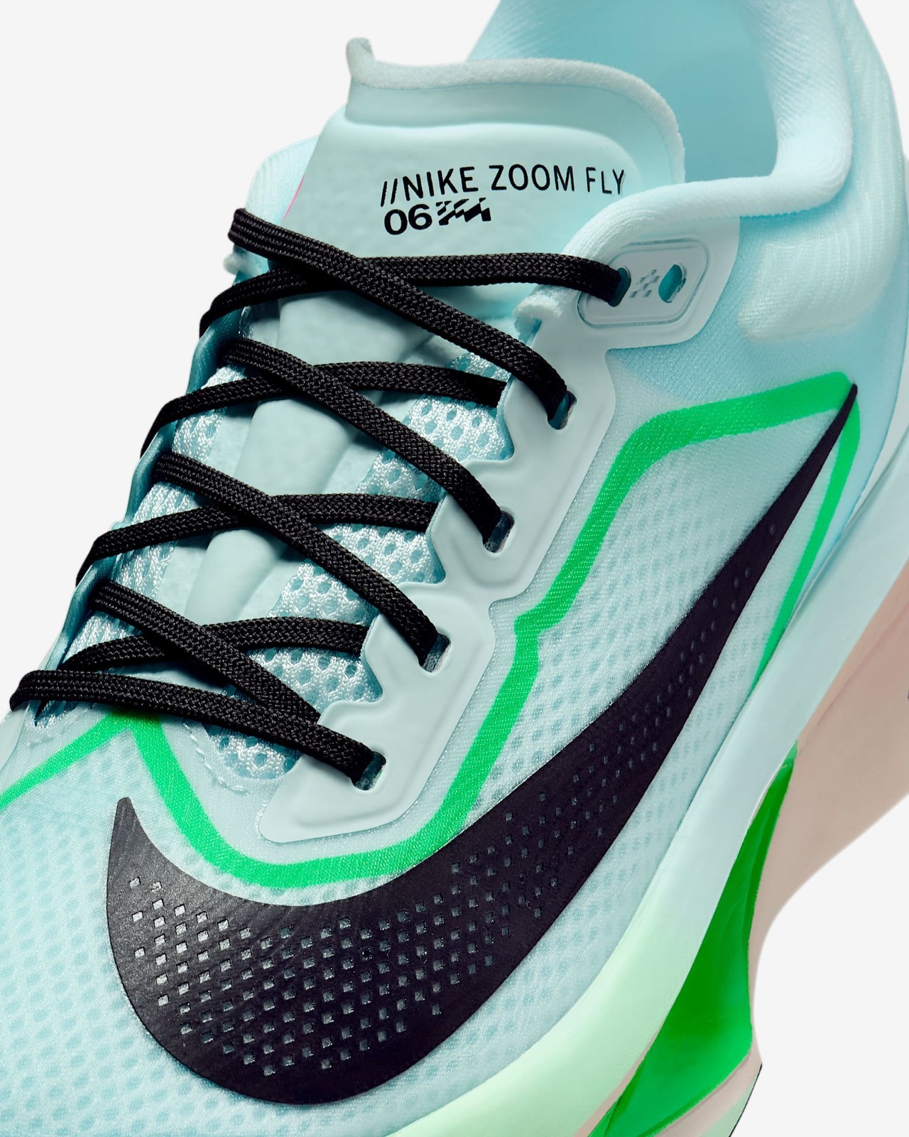 NIKE Women’s Zoom Fly 6 FN8455-402 Glacier Ice Hyper Pink Green Shock Black