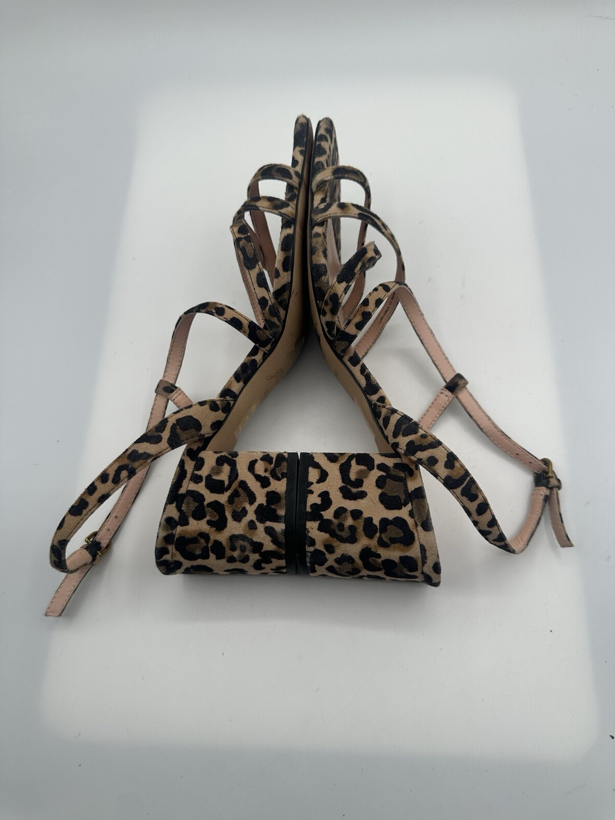 J. Crew Odette Block Heel Sandal Leopard Print Strappy Women Size 8.5