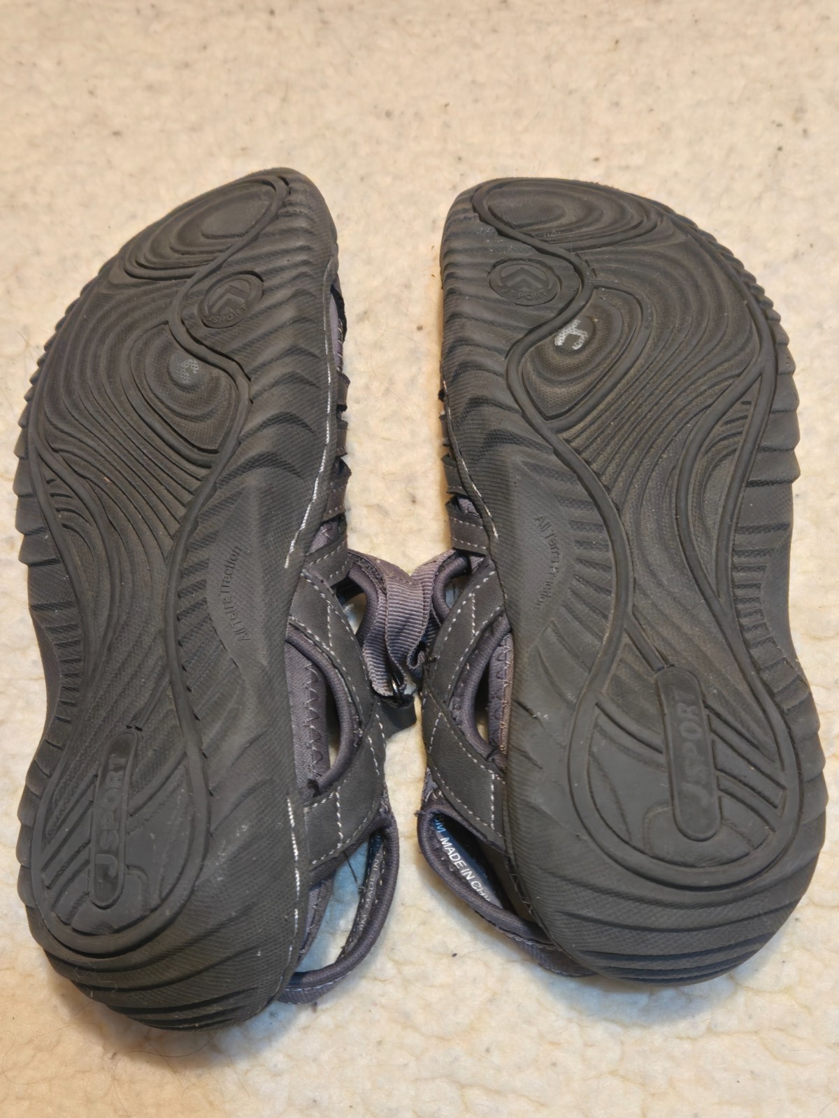 Jsport By Jambu Women’s Size 8 M Gray Poppy Sandals Closed-Toe Adjustable