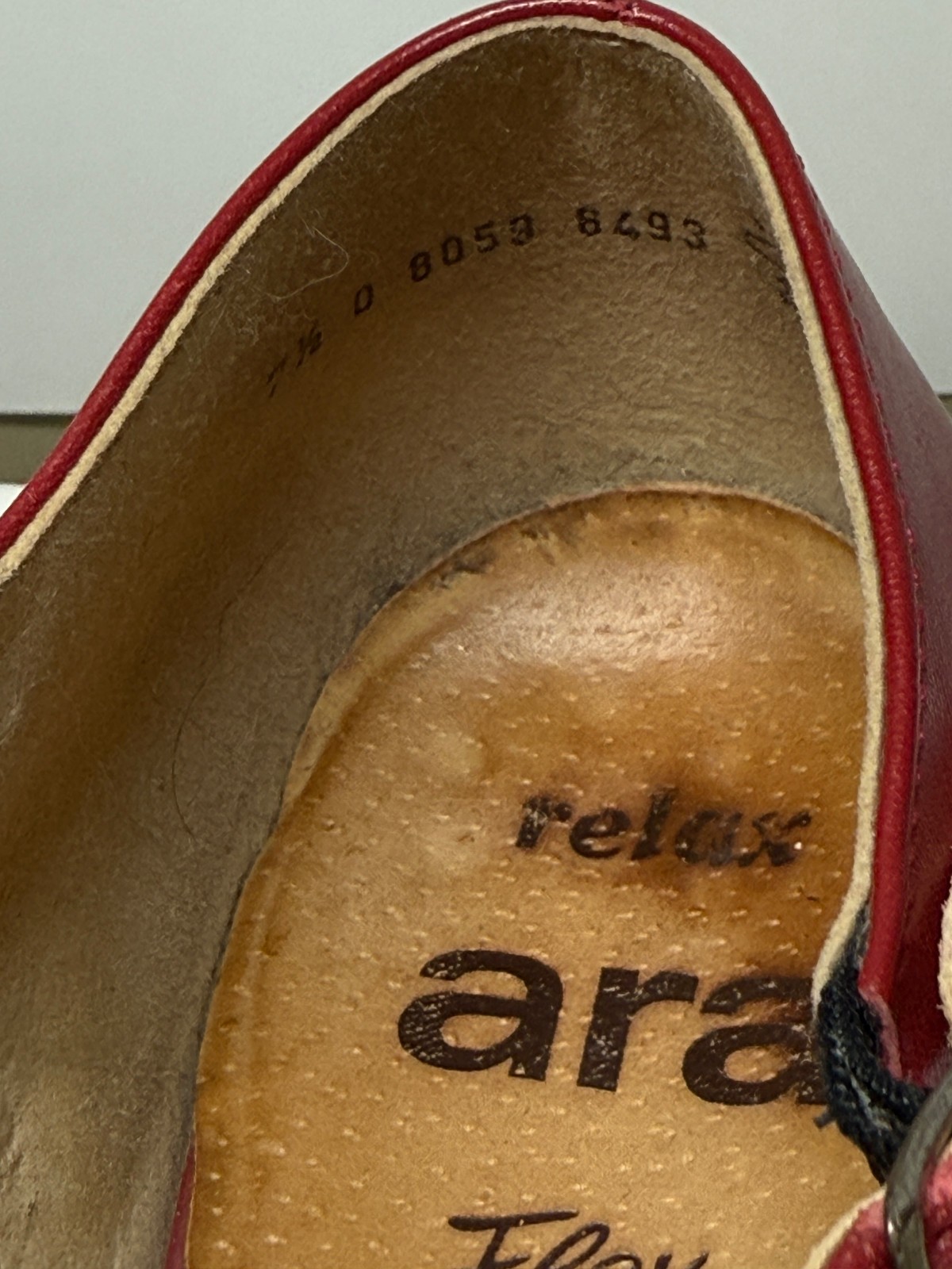 ara Flex Red Leather Mary Jane Pumps Block Heel Made in Germany US sz 10 UK 7.5