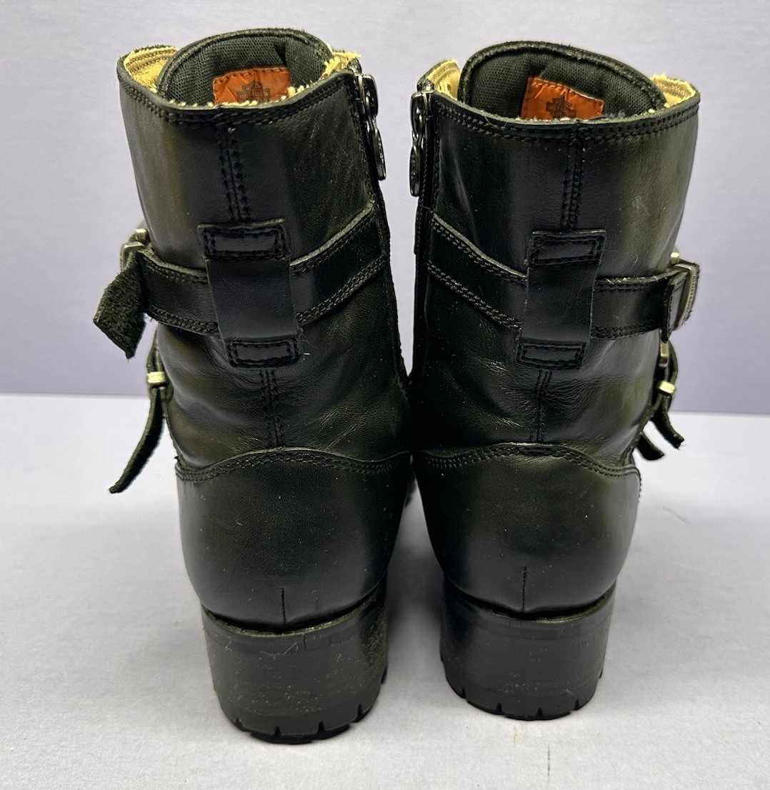 Harley Davidson 84165 Women’s Riding Boots 3 Buckles, Side Zip Size 11