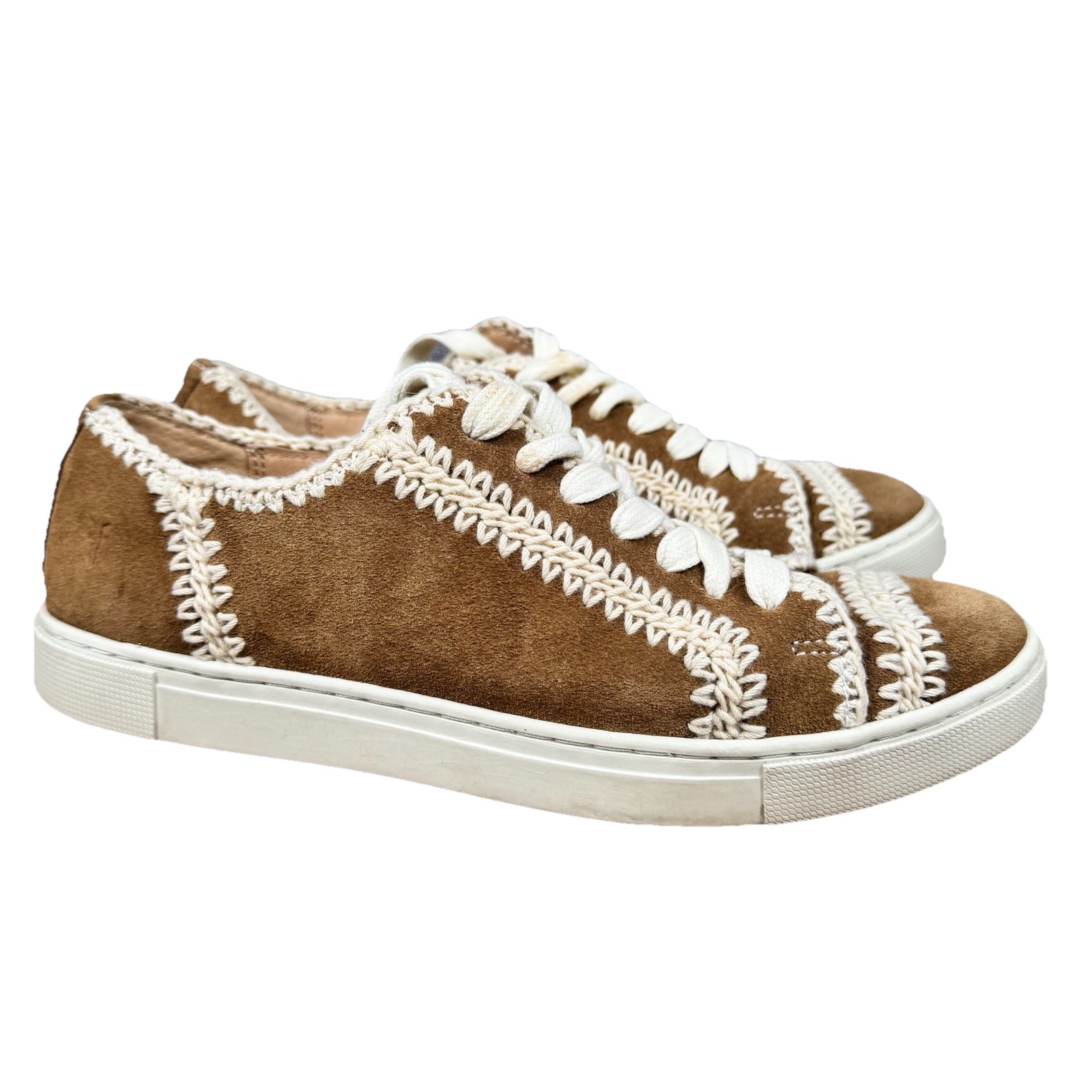 Frye Ivy Crochet Low Sneakers Shoes Womens 7 M Lace Up Fashion Casual Comfort