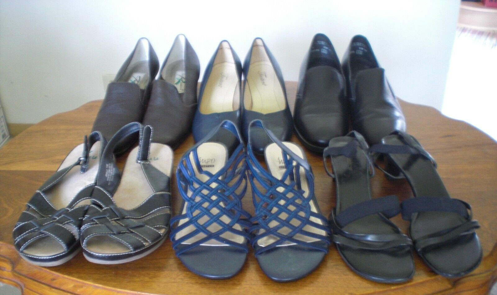 Size 10, 10 1/2 & 11 Sandals & Shoes in Navy, Brown & Black Your Choice