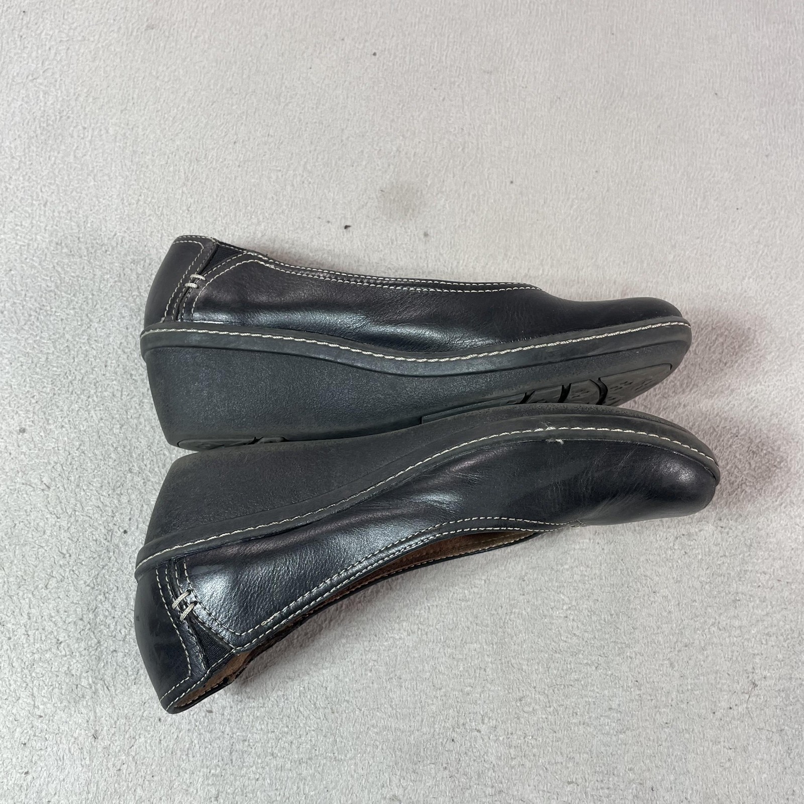 Naturalizer Shoes Womens Size 6.5 Black Slip On Wedge Comfort Casual Workwear