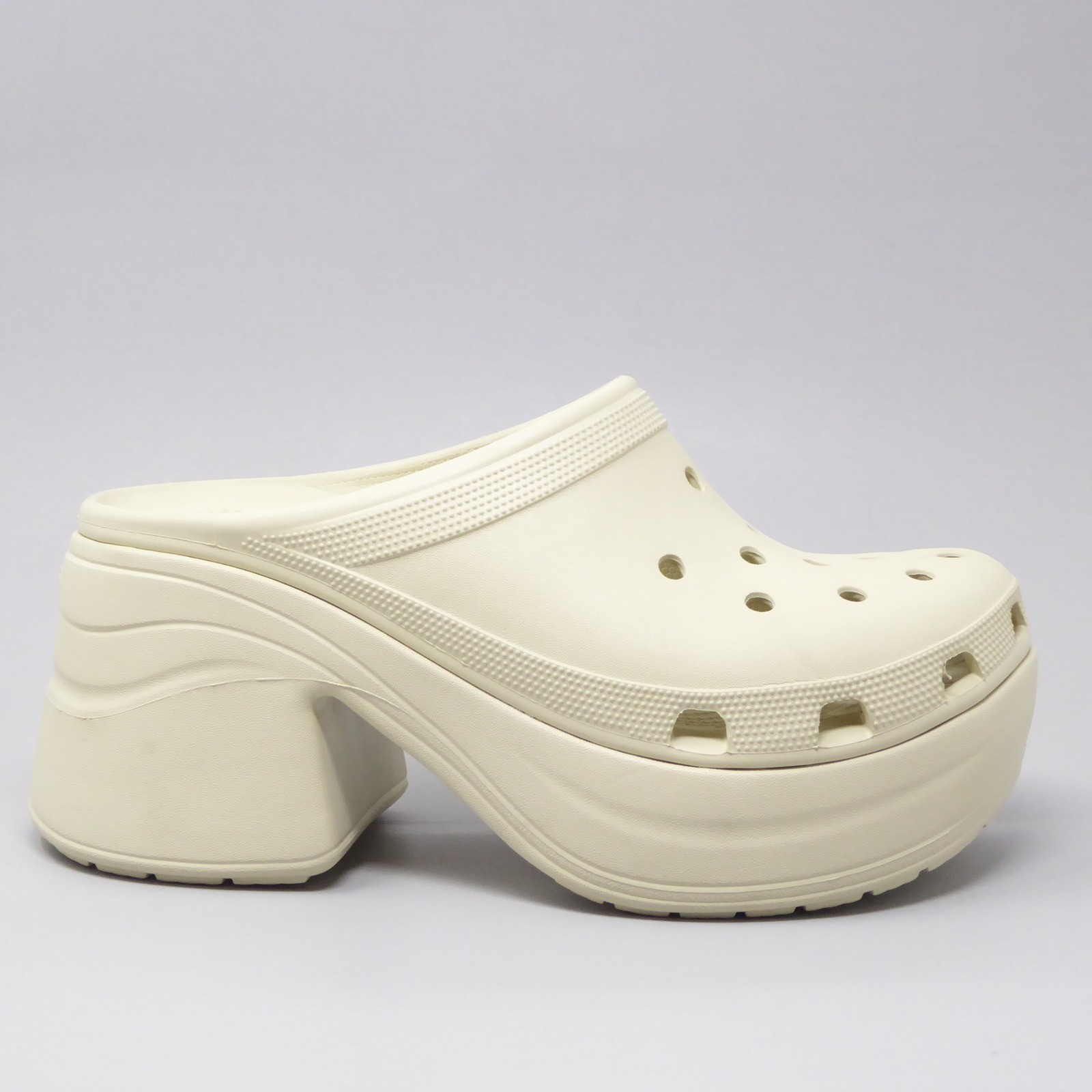 Crocs Siren Clogs Platform Block Heel Chunky Bone Beige Womens 11