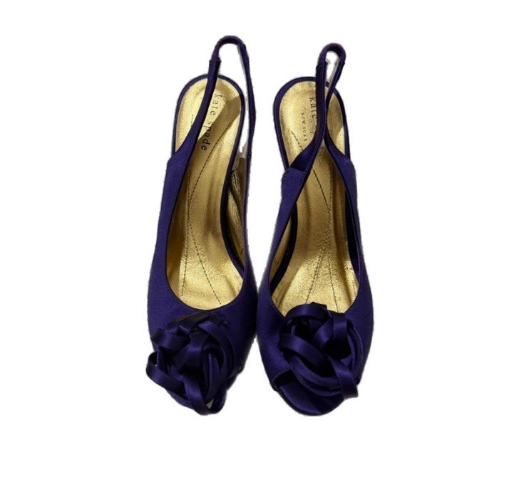 Kate Spade Womens Dress Heels Size 6 B Purple Fabric Business Formal City Italy