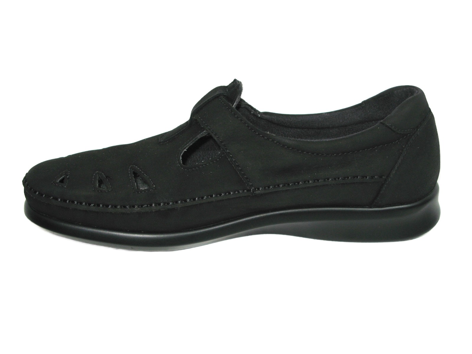 SAS Roamer Walking Casual Shoes Women Size 9.5 N w Strap Black Nubuck $195