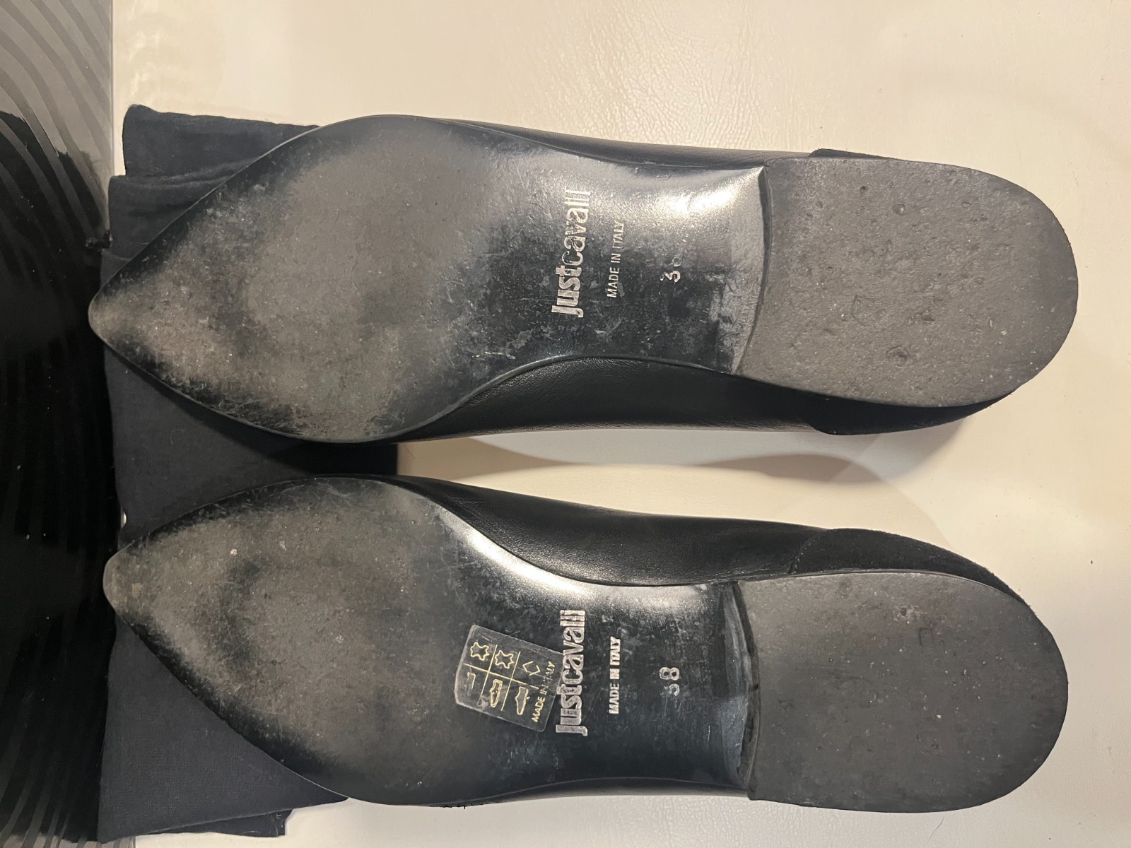 Just Cavalli black leather flats EU 38