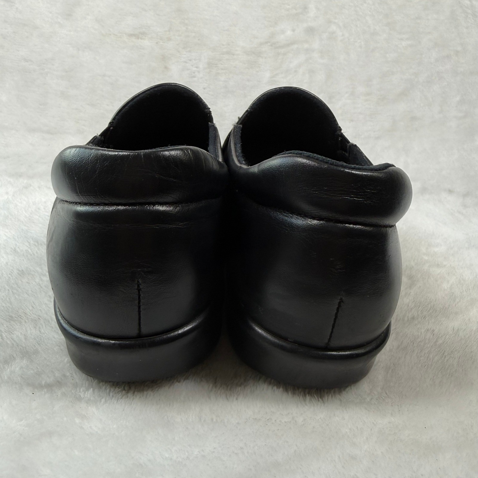SAS Siesta Womens Black Leather Slip On Comfort Loafers Shoes Size 9-10 USA Made