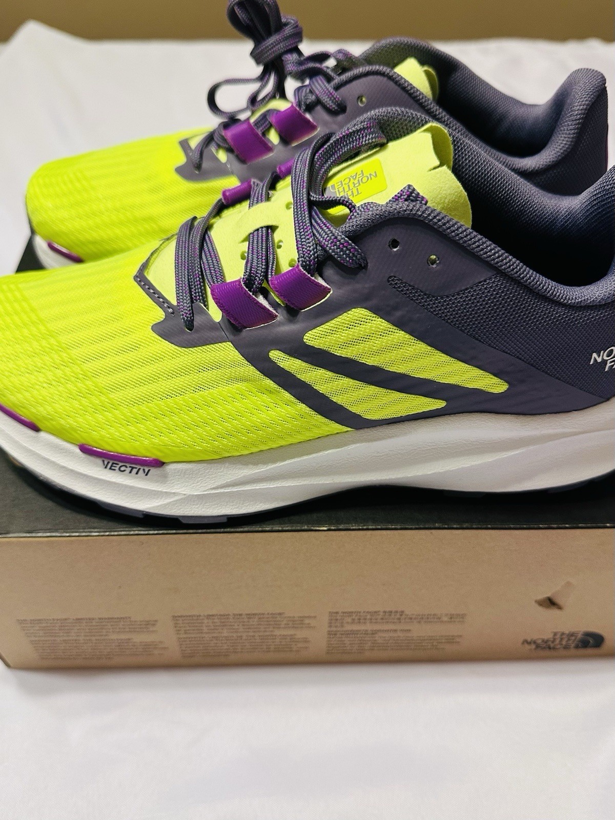 The North Face Women’s Vectiv Sneakers Size 7 LED Yellow Athletic Shoes Lace Up
