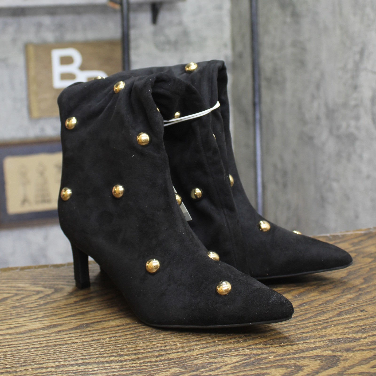 A New Day Studded Mid-Calf Pointed-Toe Boots 94568939 Jet Black / Gold 6M