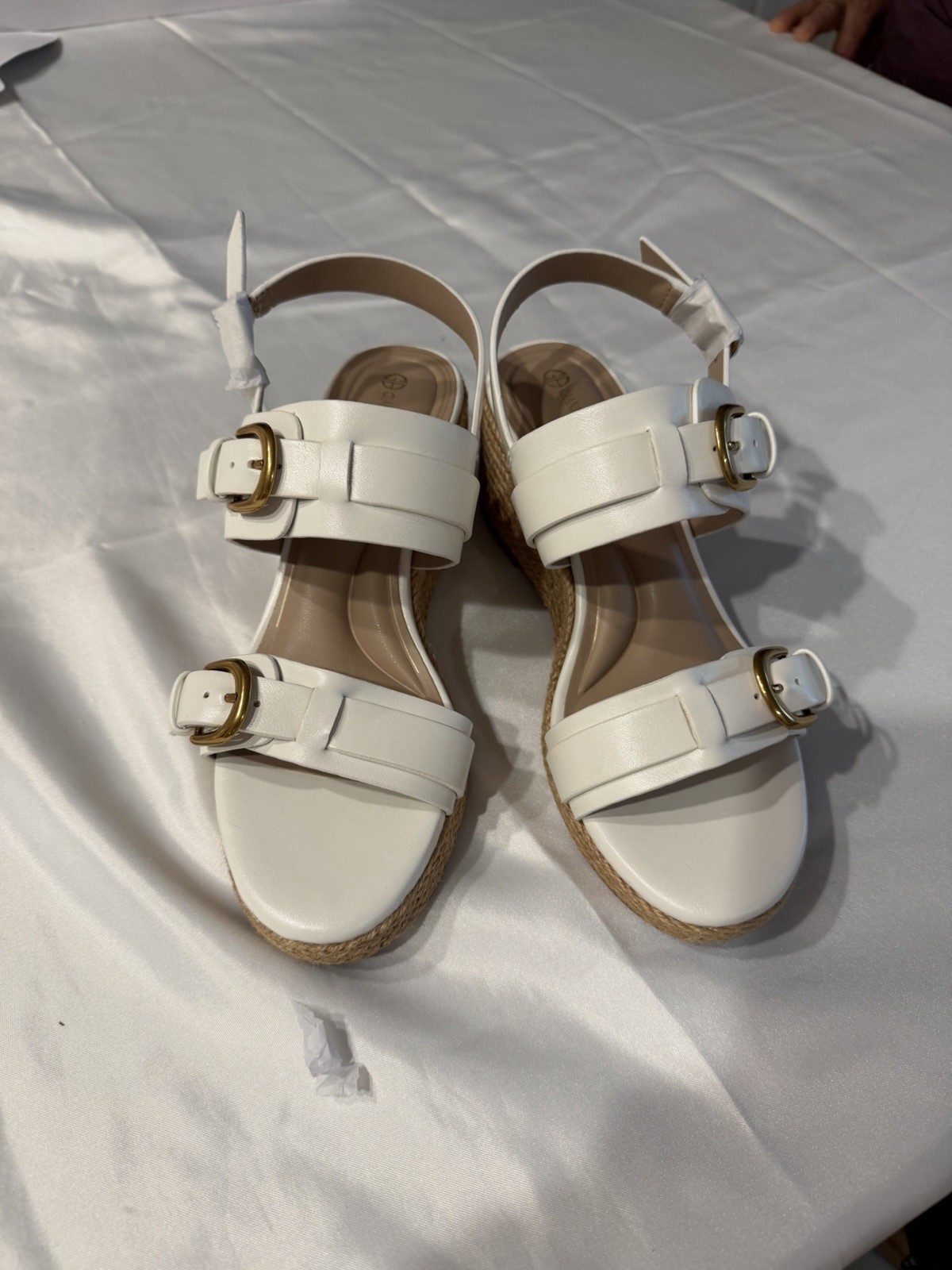 Giani Bernini Women’s White Espadrille Platform Slingback Sandals Size 6 NWB