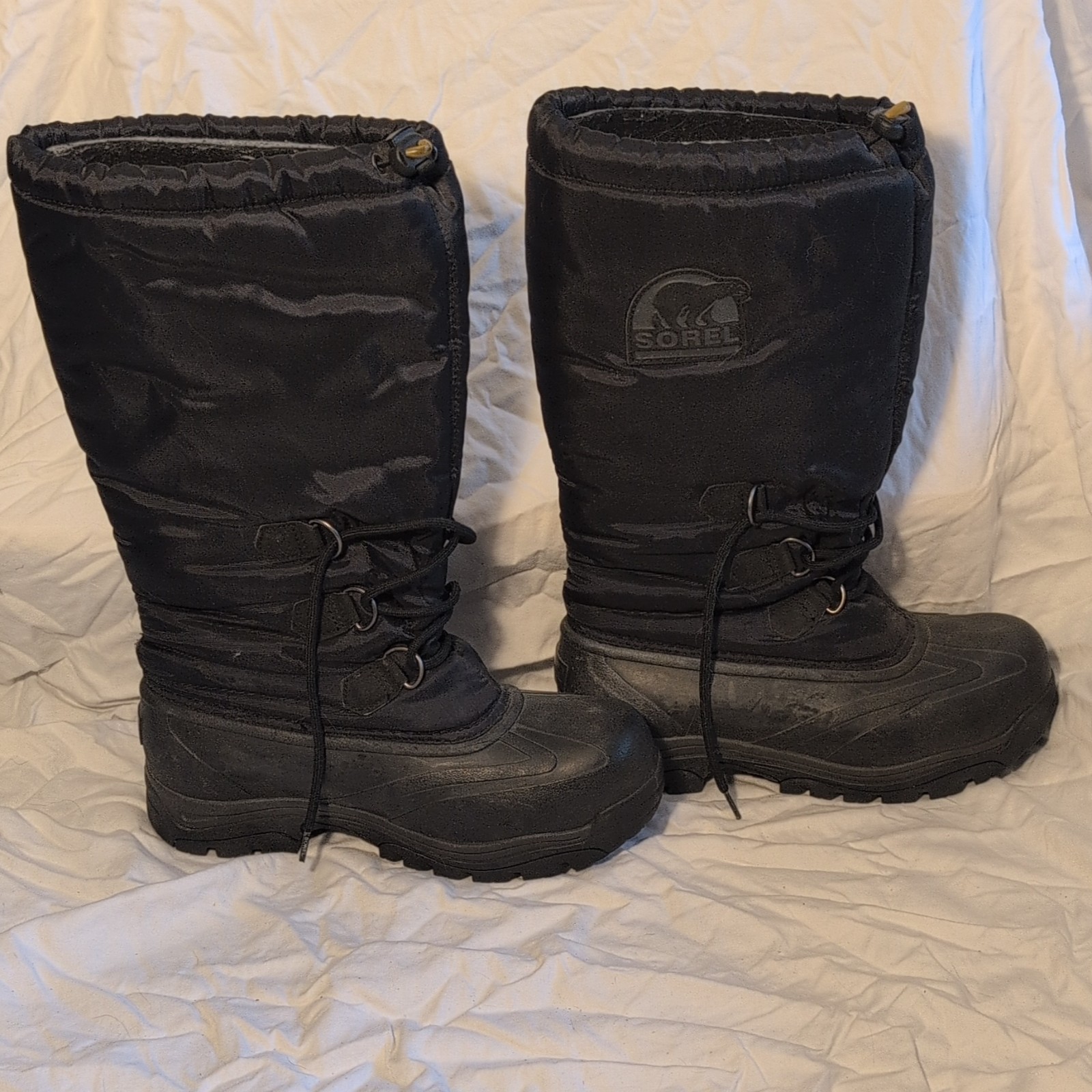 Sorel Snowlion Lined Lace-Up Snow Boots Black Mid-Calf Women’s US 9 NL1082-010