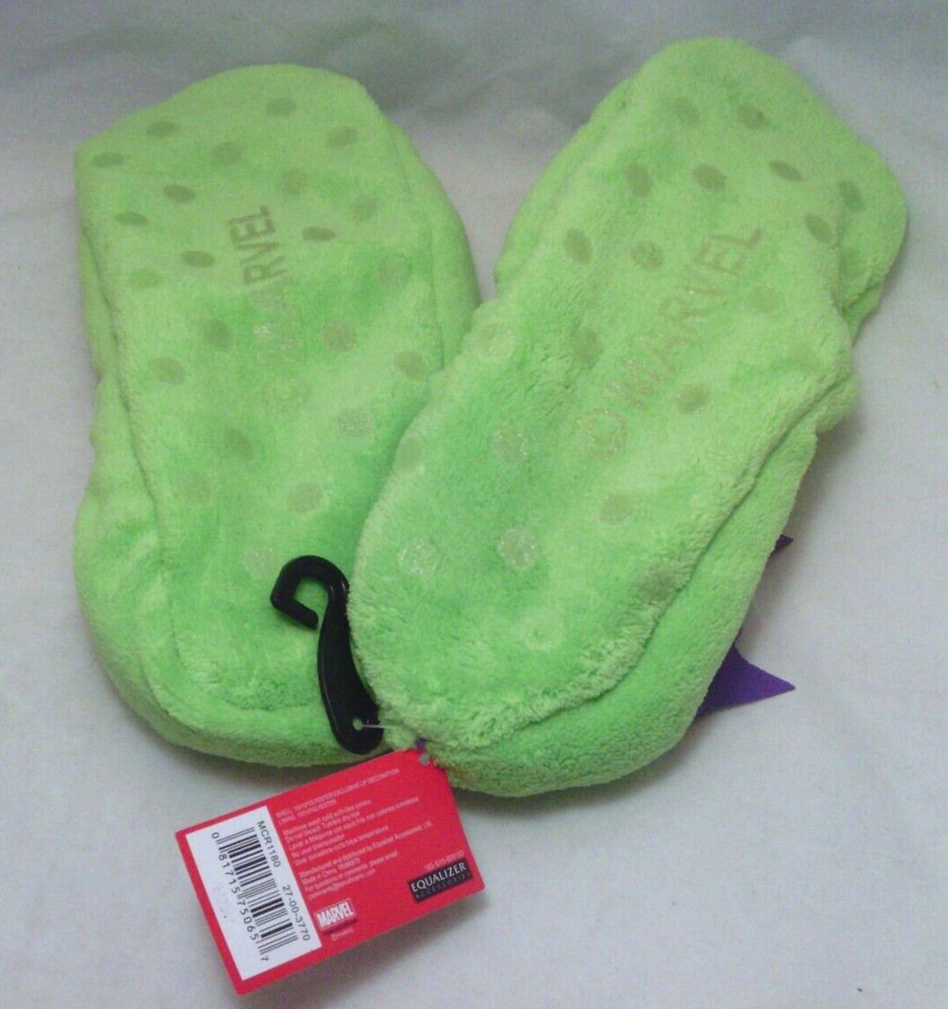 NWT Womens Marvel Incredible HULK Slipper Socks – Size 9-11 Fits Shoe Size 4-10.